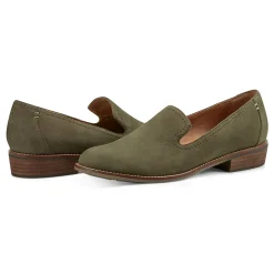 Earth Shoes Edna Round Toe Casual Slip-on Flat Loafers Medium Green