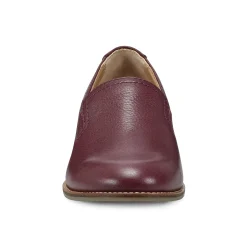 Outlet Earth Shoes Edna Round Toe Casual Slip-on Flat Loafers Dark Red