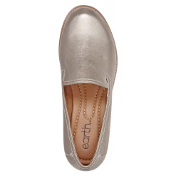 Hot Earth Shoes Edna Round Toe Casual Slip-on Flat Loafers Gold