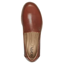 Hot Earth Shoes Edna Round Toe Casual Slip-on Flat Loafers Medium Natural