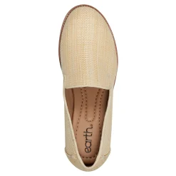 Best Earth Shoes Edna Round Toe Casual Slip-on Flat Loafers Natural Raffia