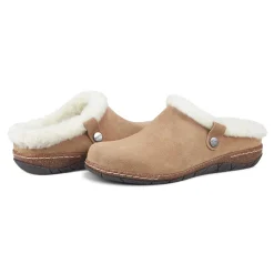 Hot Earth Shoes Elena Cold Weather Round Toe Casual Slip-on Clogs Medium Natural
