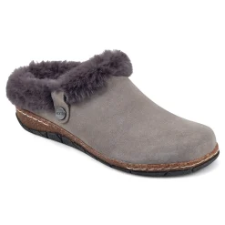New Earth Shoes Elena Cold Weather Round Toe Casual Slip-on Clogs Medium Gray
