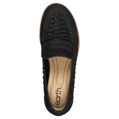 Hot Earth Shoes Ella Round Toe Slip-on Casual Flat Loafers Black