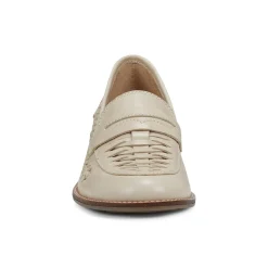 Outlet Earth Shoes Ella Round Toe Slip-on Casual Flat Loafers Ivory