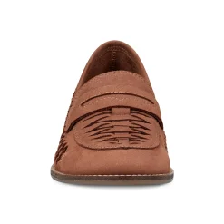 Online Earth Shoes Ella Round Toe Slip-on Casual Flat Loafers Light Natural