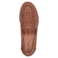 Clearance Earth Shoes Elona Casual Slip-on Round Toe Loafers Medium Brown