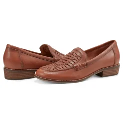 Clearance Earth Shoes Elona Casual Slip-on Round Toe Loafers Medium Brown