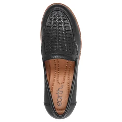 Discount Earth Shoes Elona Casual Slip-on Round Toe Loafers Black