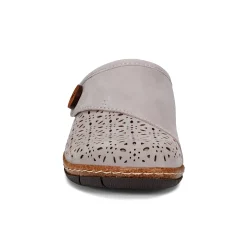 Discount Earth Shoes Erinn Round Toe Casual Slip-on Flat Clogs Light Gray