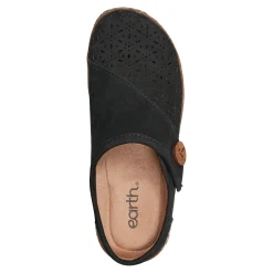 Earth Shoes Erinn Round Toe Casual Slip-on Flat Clogs Black