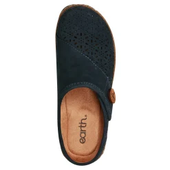 Earth Shoes Erinn Round Toe Casual Slip-on Flat Clogs Dark Blue