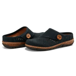 Earth Shoes Erinn Round Toe Casual Slip-on Flat Clogs Dark Blue