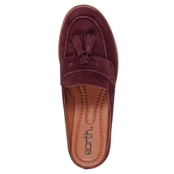 Best Earth Shoes Everett Casual Slip-on Round Toe Loafers Dark Red