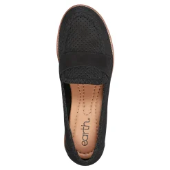 Discount Earth Shoes Evvie Casual Slip-On Perforated Loafers Black