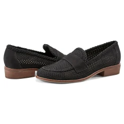 Discount Earth Shoes Evvie Casual Slip-On Perforated Loafers Black