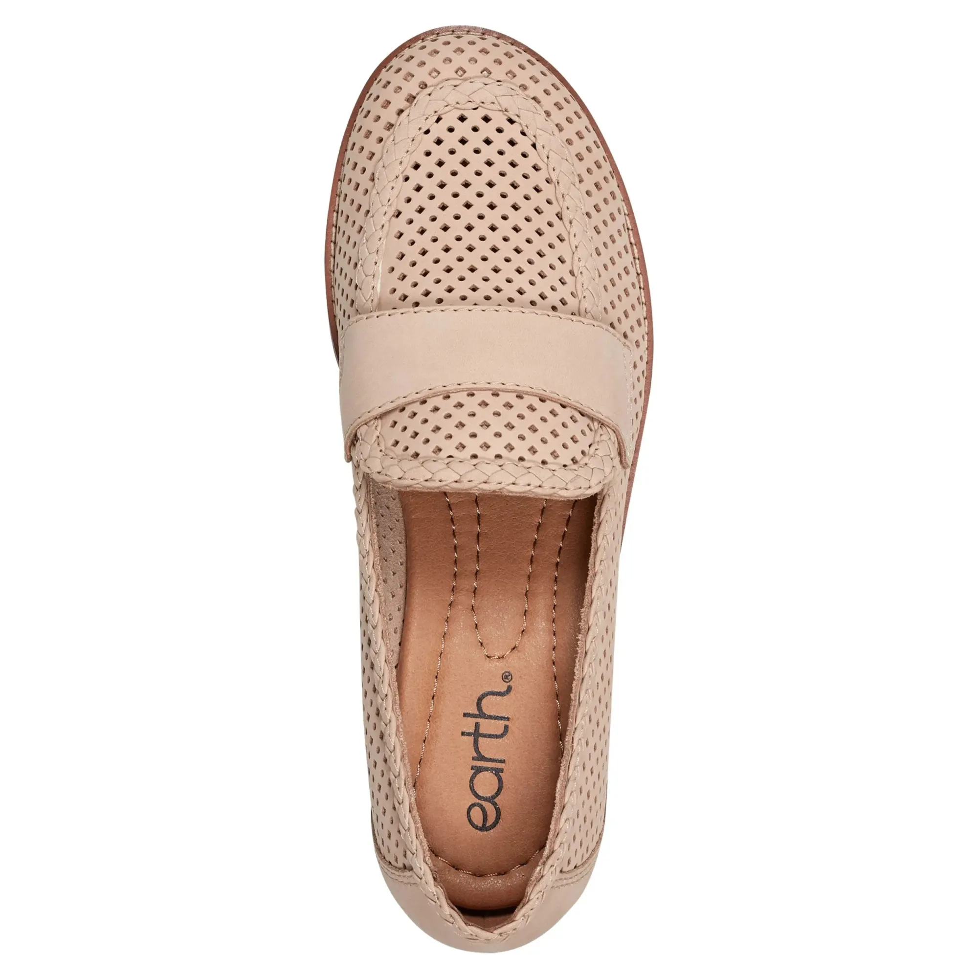 Sale Earth Shoes Evvie Casual Slip-On Perforated Loafers Ivory