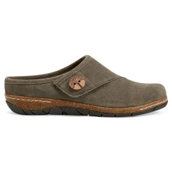 Outlet Earth Shoes Ezra Round Toe Casual Slip-on Flat Clogs Dark Green