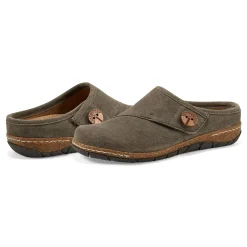 Outlet Earth Shoes Ezra Round Toe Casual Slip-on Flat Clogs Dark Green
