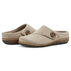 Earth Shoes Ezra Round Toe Casual Slip-on Flat Clogs Taupe