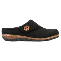 Earth Shoes Ezra Round Toe Casual Slip-on Flat Clogs Black Wool