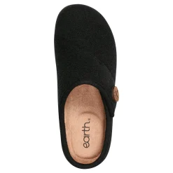 Earth Shoes Ezra Round Toe Casual Slip-on Flat Clogs Black Wool