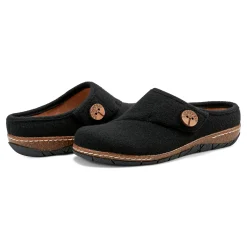 Earth Shoes Ezra Round Toe Casual Slip-on Flat Clogs Black Wool