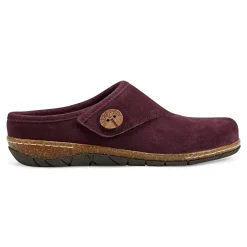 Best Earth Shoes Ezra Round Toe Casual Slip-on Flat Clogs Dark Red