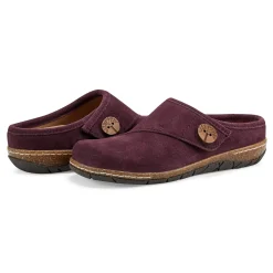Best Earth Shoes Ezra Round Toe Casual Slip-on Flat Clogs Dark Red
