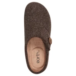 Online Earth Shoes Ezra Round Toe Casual Slip-on Flat Clogs Dark Brown