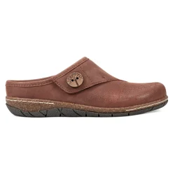 Discount Earth Shoes Ezra Round Toe Casual Slip-on Flat Clogs Dark Brown