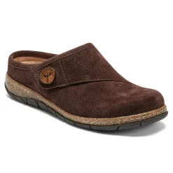 Discount Earth Shoes Ezra Round Toe Casual Slip-on Flat Clogs Dark Brown