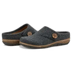Outlet Earth Shoes Ezra Round Toe Casual Slip-on Flat Clogs Dark Gray