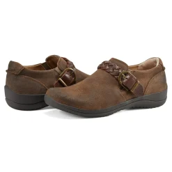 Sale Earth Shoes Farage Round Toe Casual Slip-on Flats Dark Brown