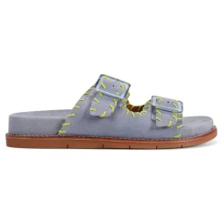 Discount Earth Shoes Fausto Round Toe Casual Flat Strappy Sandals Light Blue
