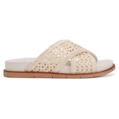 Discount Earth Shoes Flurry Round Toe Slip-on Flat Casual Sandals Ivory