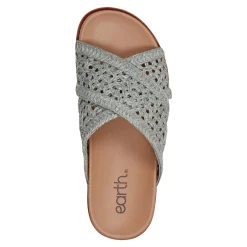 Online Earth Shoes Flurry Round Toe Slip-on Flat Casual Sandals Medium Blue