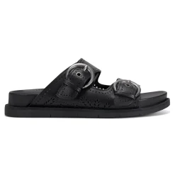 Earth Shoes Francii Round Toe Casual Slip-on Flat Sandals Black