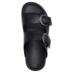 Earth Shoes Francii Round Toe Casual Slip-on Flat Sandals Black
