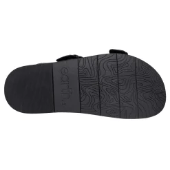 Earth Shoes Francii Round Toe Casual Slip-on Flat Sandals Black