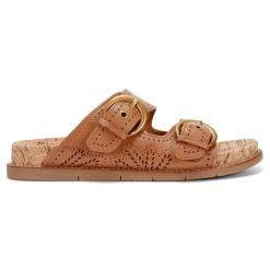 Sale Earth Shoes Francii Round Toe Casual Slip-on Flat Sandals Medium Natural