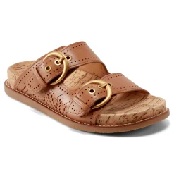 Sale Earth Shoes Francii Round Toe Casual Slip-on Flat Sandals Medium Natural