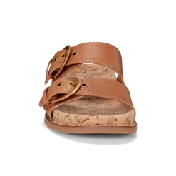 Sale Earth Shoes Francii Round Toe Casual Slip-on Flat Sandals Medium Natural