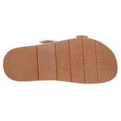 Hot Earth Shoes Francii Round Toe Casual Slip-on Flat Sandals Ivory