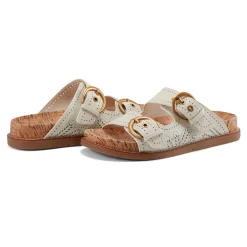 Hot Earth Shoes Francii Round Toe Casual Slip-on Flat Sandals Ivory