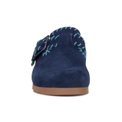 Discount Earth Shoes Gena Round Toe Slip-on Flat Casual Clogs Dark Blue