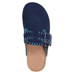 Discount Earth Shoes Gena Round Toe Slip-on Flat Casual Clogs Dark Blue