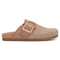 New Earth Shoes Gena Round Toe Slip-on Flat Casual Clogs Taupe