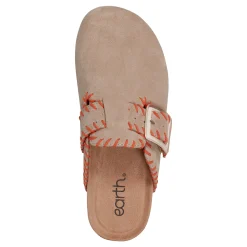 New Earth Shoes Gena Round Toe Slip-on Flat Casual Clogs Taupe