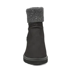 Earth Shoes Gresa Waterproof Block Heel Round Toe Casual Booties Black